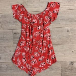 Honey punch off the shoulder romper